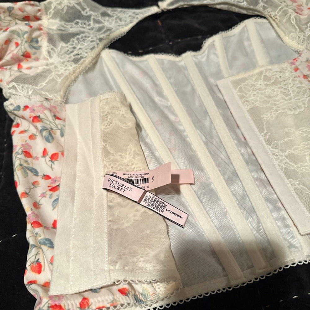 victoria’s secret strawberry corset top. size large - Picture 4 of 5